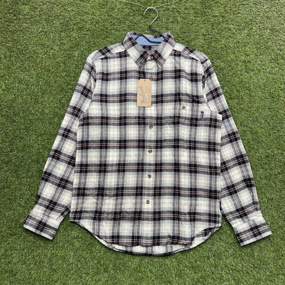 Woolrich Flannel Shirt Mens Medium Trout Run Plaid Button Up Long Sleeve NWT